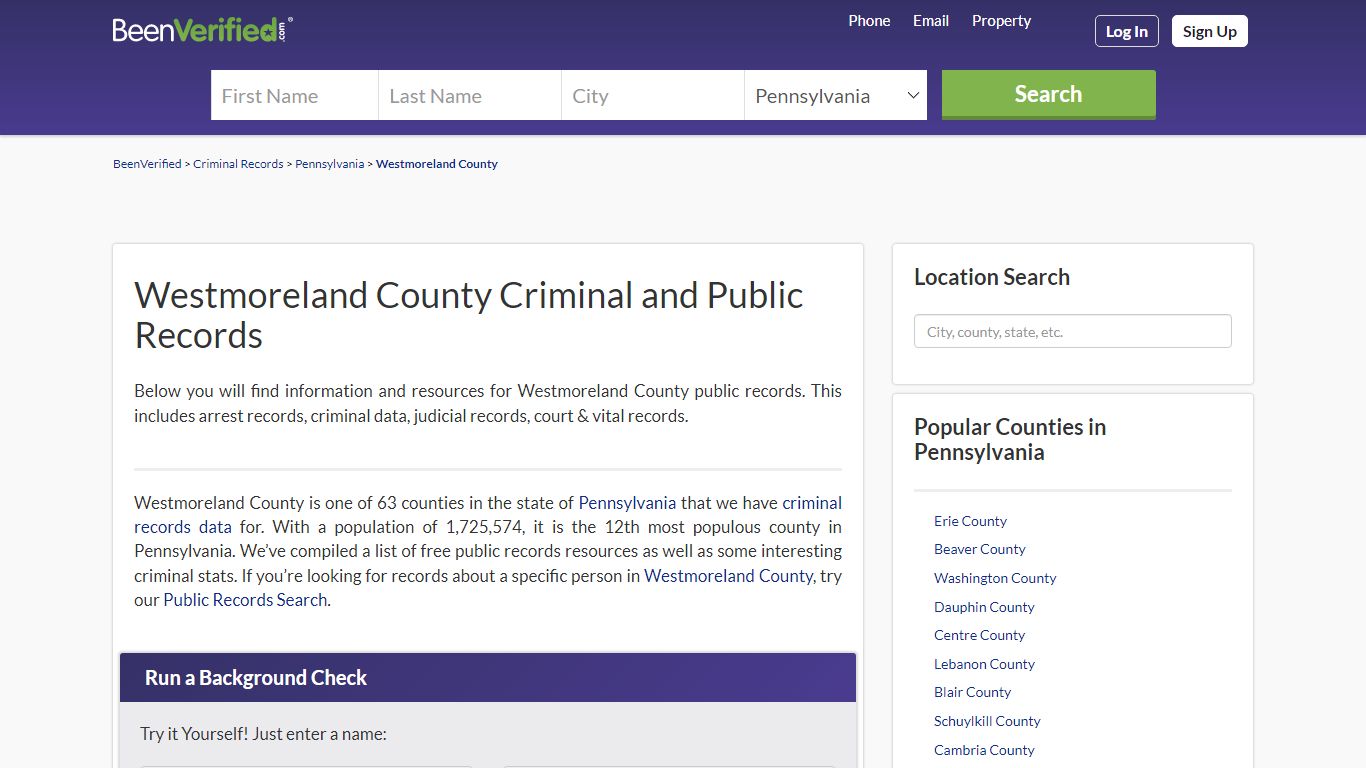 Westmoreland County Arrest Records in PA - Court ...