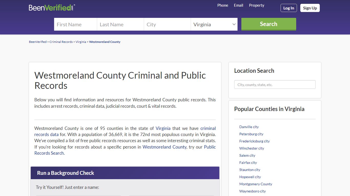 Westmoreland County Arrest Records in VA - Court ...